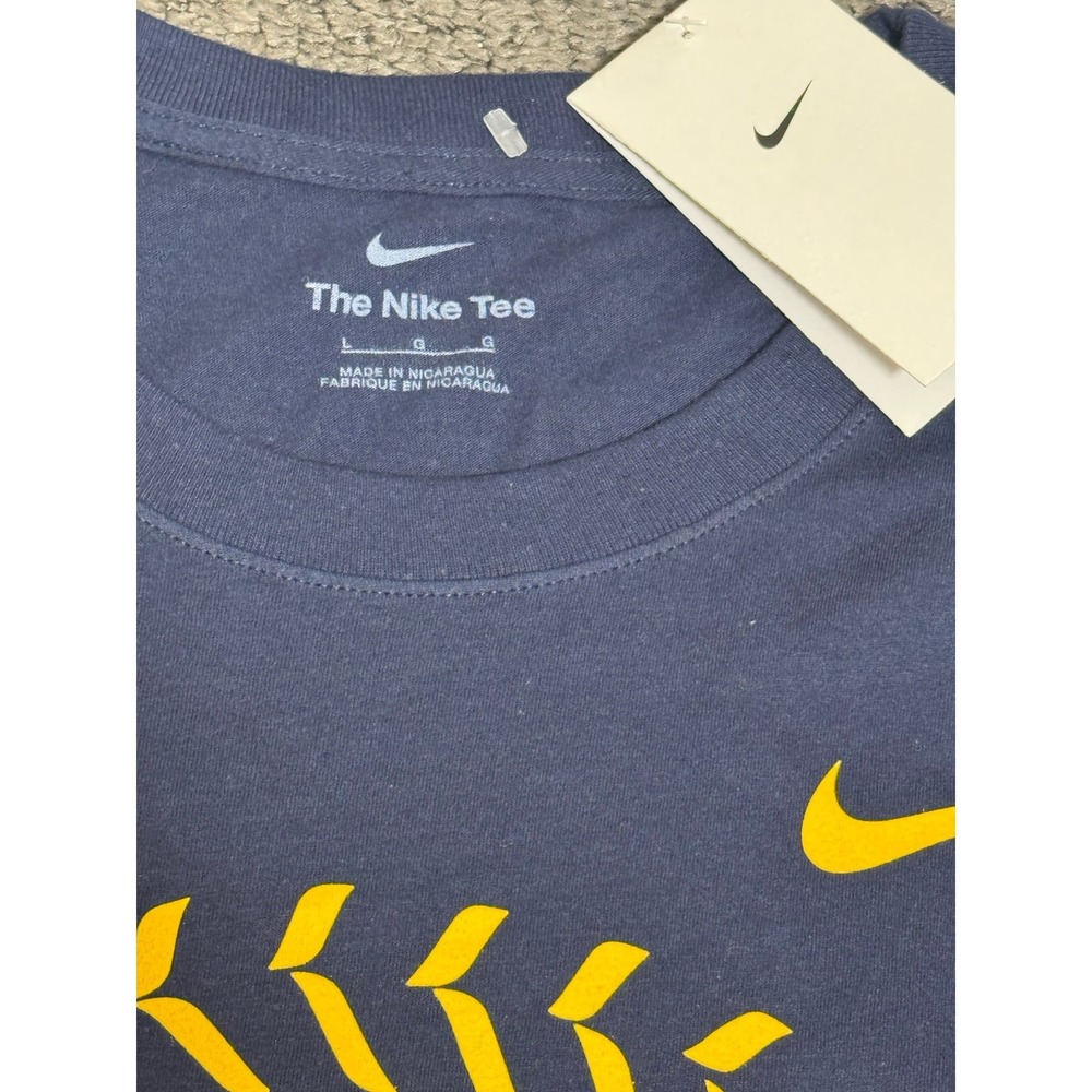 New With Tags Nike‎ Michigan Wolverines Navy Blue Mens L Shirt Softball NCAA - Picture 3 of 5